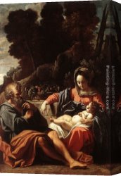 Holy Family Canvas Paintings - The Holy Family by Sisto Badalocchio