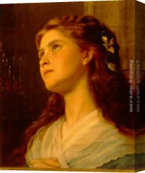 Portrait Canvas Paintings - Portrait of a Young Girl by Sophie Gengembre Anderson