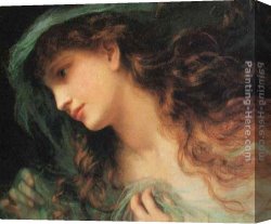 Head Canvas Paintings - The Head of a Nymph by Sophie Gengembre Anderson