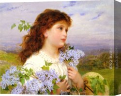 Stephen Shortridge Lilacs Canvas Paintings - The Time of the Lilacs by Sophie Gengembre Anderson