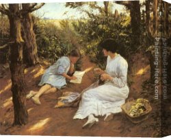 Forbes Canvas Paintings - Amongst the Pines by Stanhope Alexander Forbes