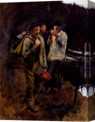 Forbes Canvas Paintings - Study For "Home Along" by Stanhope Alexander Forbes