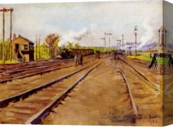 Forbes Canvas Paintings - The Sidings by Stanhope Alexander Forbes