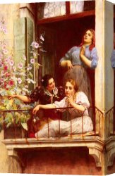 Novo Canvas Paintings - The Gossips by Stefano Novo