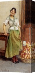 Seller Canvas Paintings - The Peach Seller by Stefano Novo