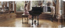 The Music Lesson Canvas Paintings - The Music Room by Steve Hanks