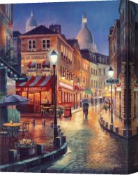 October Stroll Canvas Paintings - Night Stroll by Sung Kim
