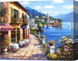 Cafe Canvas Paintings - Overlook Cafe I by Sung Kim