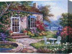Spirit of Spring Canvas Paintings - Spring Patio I by Sung Kim