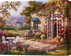 Spirit of Spring Canvas Paintings - Spring Patio II by Sung Kim