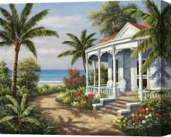 House with Scaffolding Canvas Paintings - Summer House II by Sung Kim