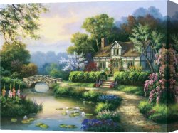 Leda And The Swan Canvas Paintings - Swan Cottage II by Sung Kim