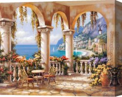Two Sisters (on The Terrace) Canvas Paintings - Terrace Arch I by Sung Kim
