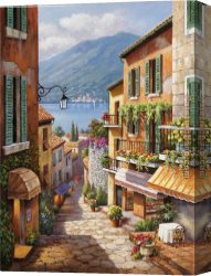 Village Canvas Paintings - Village Steps by Sung Kim