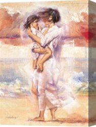 Talantbek Canvas Paintings - Attectionate Embrace by Talantbek Chekirov