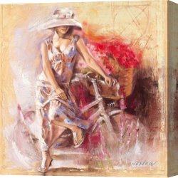 Talantbek Canvas Paintings - Basket Full of Flowers by Talantbek Chekirov