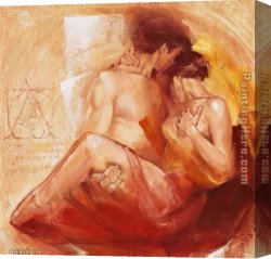 Passion Canvas Paintings - Tender Passion by Talantbek Chekirov