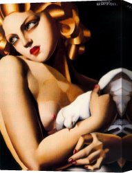 Femme Canvas Paintings - Femme a la Colombe by Tamara de Lempicka