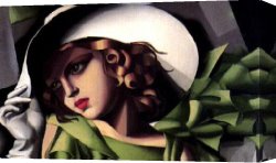 Lempicka Canvas Paintings - Girl in a Green Dress detail by Tamara de Lempicka