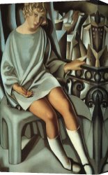 A Venetian Balcony Canvas Paintings - Kizette on the Balcony by Tamara de Lempicka