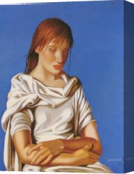 Lady Canvas Paintings - Lady in Blue by Tamara de Lempicka