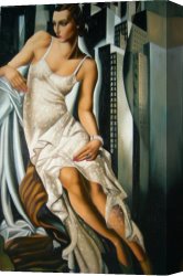 Portrait Canvas Paintings - Portrait of Madame Allan Bott by Tamara de Lempicka