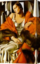 Portrait Canvas Paintings - Portrait of Madame Boucard by Tamara de Lempicka