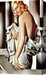 Lempicka Canvas Paintings - Portrait of Marjorie Ferry by Tamara de Lempicka