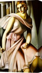 Salle Des Cariatides Canvas Paintings - Portrait of Romana de la Salle by Tamara de Lempicka