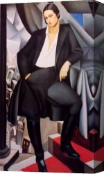 Portrait Canvas Paintings - Portrait of the Duchess de La Salle by Tamara de Lempicka