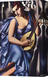 In Blue Canvas Paintings - The Musician in Blue by Tamara de Lempicka