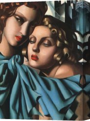 Little Girl Canvas Paintings - Two Girls by Tamara de Lempicka