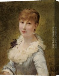 Portrait of a Young Boy Canvas Paintings - Portrait of a Young Lady by Theobald Chartran