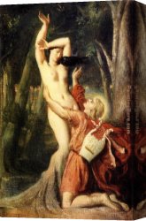 Daphne Canvas Paintings - Apollo and Daphne by Theodore Chasseriau
