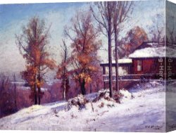 Cowboy Singing Canvas Paintings - House of the Singing Winds by Theodore Clement Steele