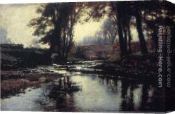 Pleasant Company Canvas Paintings - Pleasant Run by Theodore Clement Steele