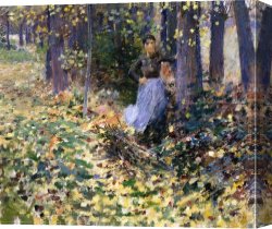Robinson Canvas Paintings - Autumn Sunlight by Theodore Robinson