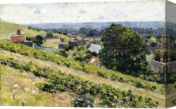 Robinson Canvas Paintings - From the Hill Giverny by Theodore Robinson
