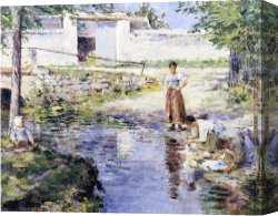 The Gossips Canvas Paintings - Gossips by Theodore Robinson