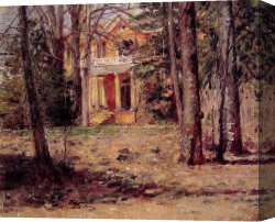 Robinson Canvas Paintings - House in Virginia by Theodore Robinson