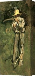 Man with Scythe Canvas Paintings - Man with Scythe by Theodore Robinson