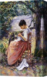 Robinson Canvas Paintings - The Layette by Theodore Robinson