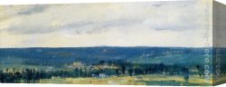 Rouen Canvas Paintings - The Seine Valley near Rouen by Theodore Rousseau