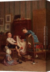 The Puppet Show Canvas Paintings - The Puppet Show by Theophile-Emmanuel Duverger