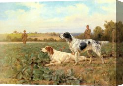 Blinks Canvas Paintings - In The Field, Shooting by Thomas Blinks