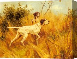 Blinks Canvas Paintings - Two Pointers In Landscape by Thomas Blinks