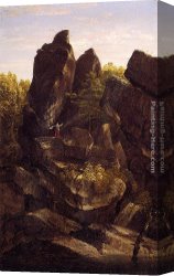 Rocky Canvas Paintings - A Rocky Glenn by Thomas Cole