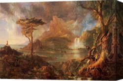 Thomas Cole Canvas Paintings - A Wild Scene by Thomas Cole