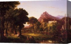 Dreams Canvas Paintings - Dream of Arcadia by Thomas Cole