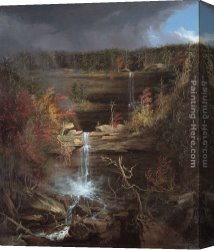 Fall Canvas Paintings - Falls of the Kaaterskill by Thomas Cole